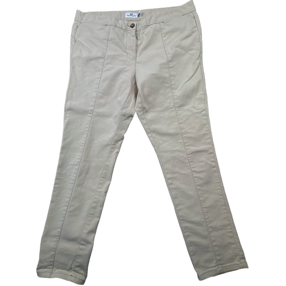 Vineyard Vines 2P0197 Womens 12‎ Khaki Ankle Pants Preppy Minimalist Coastal